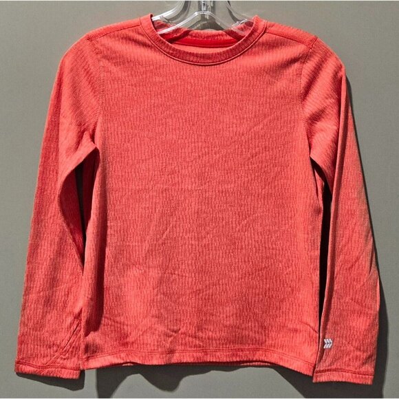 All in Motion Boys' Heather Red Orange Long Sleeve Lined Wicking Tee - Picture 1 of 6